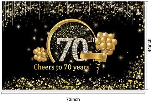 Kauayurk 70th Doğum Günü Afiş Zemin Süslemeleri ve Balon Garland Kemer Kiti Erkekler Kadınlar için, altın Ekstra