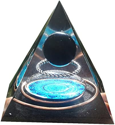 Obsidyen Kristal Küre orgonit piramidi Pozitif Reiki Enerji Çakra Şifa Orgon Piramidi Koleksiyonu Meditasyon Aracı