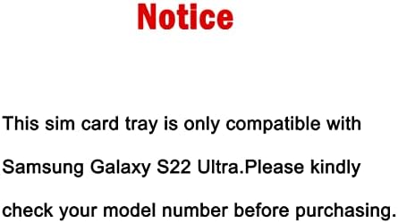Perzework Çift SIM Kart Tepsi Tutucu Yuvası Değiştirme için Samsung Galaxy S22 Ultra (Phantom Siyah) su geçirmez