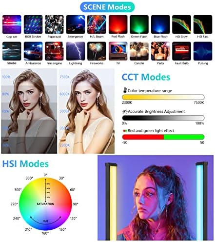 Standlı RGB Led Video ışık çubuğu Değnek, QEUOOİY 2300-7500K Taşınabilir Stüdyo Fotoğrafçılığı aydınlatma Kiti, 32-78.7