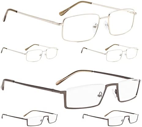 LUR 3 Paket Metal okuma gözlüğü + 3 Paket Yarım jant okuma gözlüğü(Toplam 6 Çift Okuyucu +0.50)