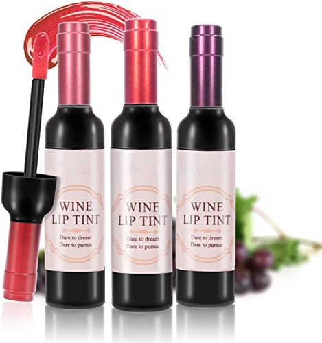 ELAİMEİ Şarap Dudak Tonu Seti, 6 Renk Şarap Şişesi Ruj, Leke Uzun Ömürlü Su Geçirmez Yapışmaz Sıvı Şarap Dudak Parlatıcısı