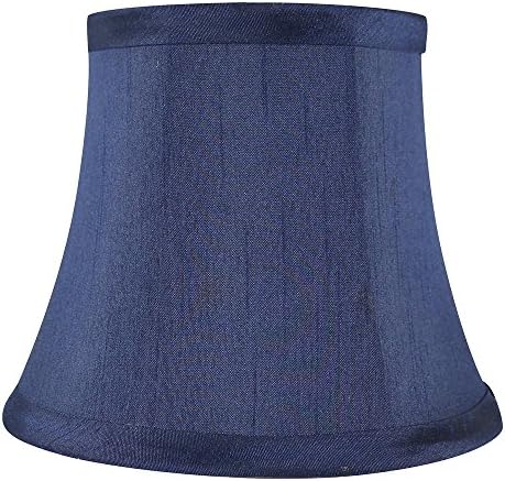 Meriville 6 Set Mavi Sahte İpek Klipsli avize abajur şapkası, 4 inç x 6 inç x 5 inç