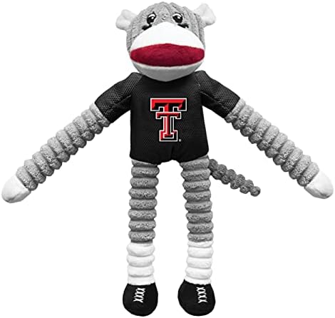 Littlearth Unisex-Yetişkin NCAA Texas Tech Kırmızı Raiders Çorap Maymun ve Uçan Disk Pet Oyuncak Combo Set, takım