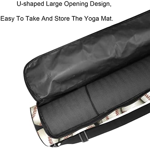 RATGDN Yoga Mat Çantası, Beyzbol Desenleri Egzersiz Yoga matı Taşıyıcı Tam Zip Yoga Mat Taşıma Çantası Ayarlanabilir