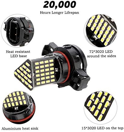 Auxbeam 5201 5202 LED ışıklar Ampüller Son Derece Parlak 6000K Sis Lambası DRL PS19W 12085 PS24W 9009 Değiştirme