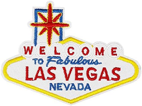 Muhteşem Las Vegas Nevada'ya Hoş Geldiniz 4 İşlemeli Premium Yama Demir / Dikişli Dekoratif Tatil Hatırası Aplike