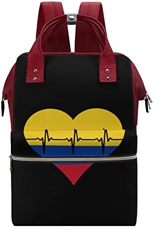 Aşk Kolombiya Kalp Atışı bebek bezi çantası Sırt Çantası Su Geçirmez Anne Çantası Büyük Kapasiteli Sırt Çantası