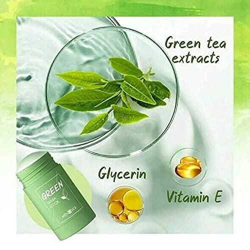 Yüz için yeşil Çay Maskesi Sopa, Yeşil Çay Arındırıcı Kil Sopa Maskesi, Yüz Nemlendirir Yağ Kontrolü, Derin Temiz