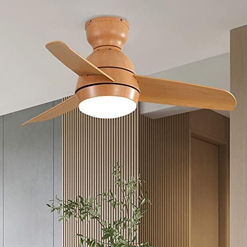 IBalody kapalı dilsiz Fan ışıkları 48 W LED tavan vantilatörü ışık yaratıcı ahşap tahıl 3 dişli rüzgar hızı tavan