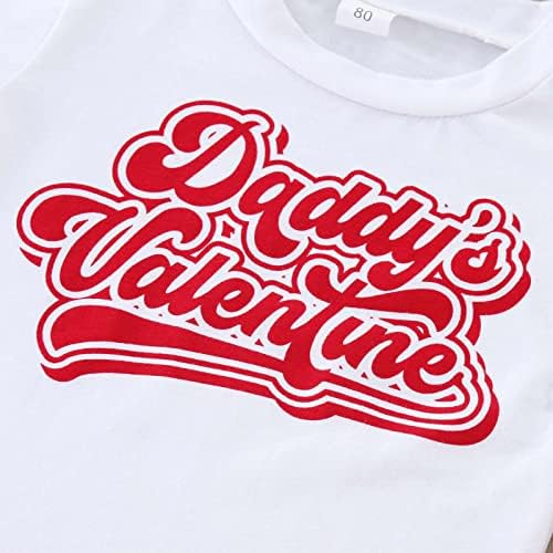 KAGAYD Toddler Kız Giysileri Toddler Kız sevgililer Günü Kısa Kollu Mektup Baskılı T Shirt Üstleri Kız Kırpma Üst
