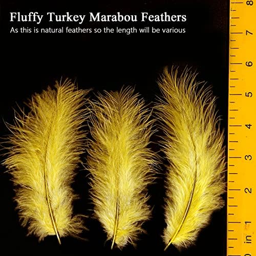 THARAHT 200 pcs Kabarık Türkiye Marabou Tüyler 4-6 inç için Zanaat Rüya Catcher Dekorasyon Doğal Kabarık Türkiye