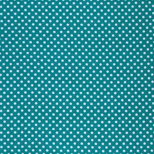 Mook Fabrics Flanel Puantiyeli, Deniz Mavisi / Beyaz, 15 Yarda Cıvatası