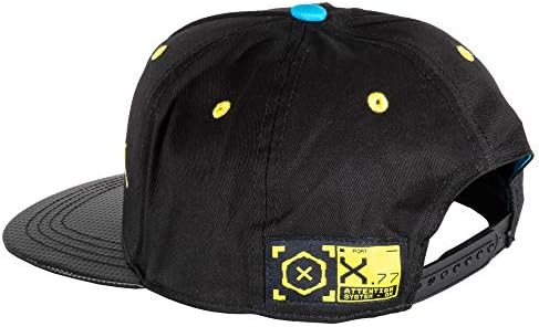 JİNX Cyberpunk 2077 Logo Snap-Back Beyzbol Şapkası, Siyah / Sarı, Yetişkin Boyutu