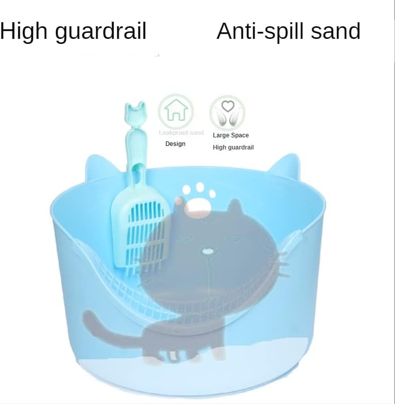 WYFDP Yarı Kapalı Kediler Tuvalet Dayanıklı Yüksek Çit Sıçrama Geçirmez Yavru Tuvalet Eğitimi Kediler kum kabı Evcil