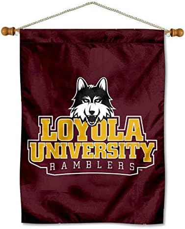 Loyola Ramblers Yeni Wordmark Afiş Bayrağı ve Ahşap Afiş Direği Seti
