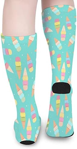 WEEDKEYCAT Dondurma Desen Ekip Çorap Yenilik Komik Baskı Grafik Rahat Orta Kalınlıkta İlkbahar Sonbahar ve Kış için