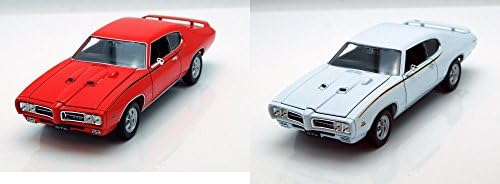 Model Arabalar Pres Döküm Araba w / Vitrin - 1969 Pontiac GTO, 2'li Set - Welly 22501 - 1/24 Ölçekli Döküm