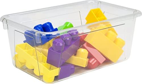 Storex Küçük Küp Kutuları-Sınıf için Plastik Saklama Kapları, 12,2 x 7,8 x 5,1 inç, Şeffaf, 5'li Paket (62464A05C)