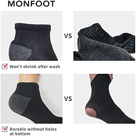 MONFOOT 6 Pairs Günlük Yastık Konfor Fit Performans Çeyrek Çorap Erkekler/Kadınlar için