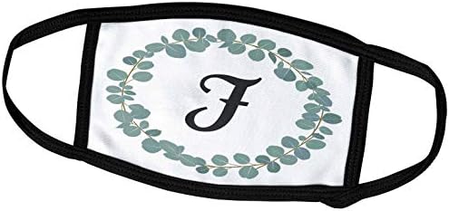 3dRose Janna Salak Tasarımları Monogram Koleksiyonu - F Harfi Monogram Okaliptüs Yaprakları Çelenk Zarif Yeşillik-Yüz