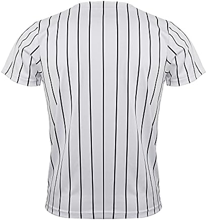 TOPTIE Spor Giyim Çizgili Beyzbol Forması Erkekler ve Erkekler için, Düğmeli Forma