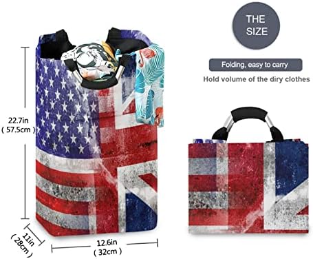 Depolama Sepeti Abd ve İngiltere Bayrağı çamaşır sepeti Katlanabilir Ekstra Büyük Oyuncak Kreş saklama kutusu Çocuklar