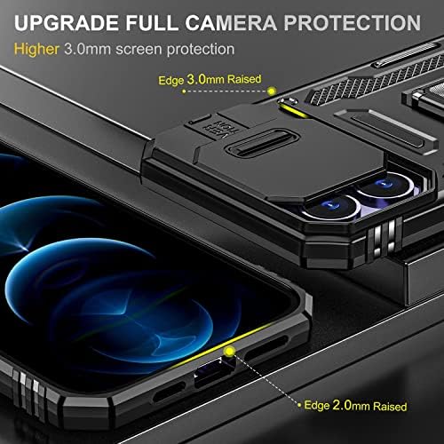 Iphone 14 Pro Max için SEFİNG, Slayt Kamera Kapağı, 360°Dönebilen Kickstand ve Manyetik Araç Montaj Fonksiyonu ile