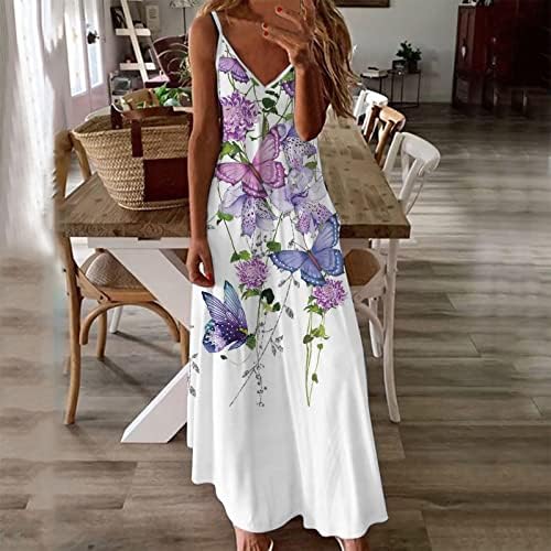 Comigeewa Bayanlar Hawaii Tropikal Elbiseler Grafik Elbiseler Kolsuz Kayma Spagetti Kayışı Plaj Brunch Elbiseler
