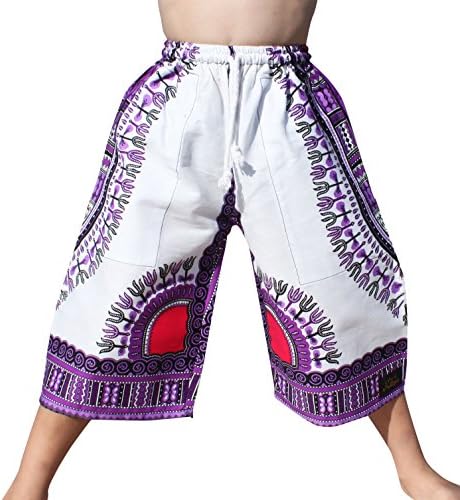 RaanPahMuang Markalı Childs Dashiki Pantolon Cep Baggy Beyaz Şort Elastik Bel