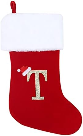 Monogram Noel Çorap Çorap Klasik Kişiselleştirilmiş Çorap Dekorasyon Aile Tatili için Çan Süsleme