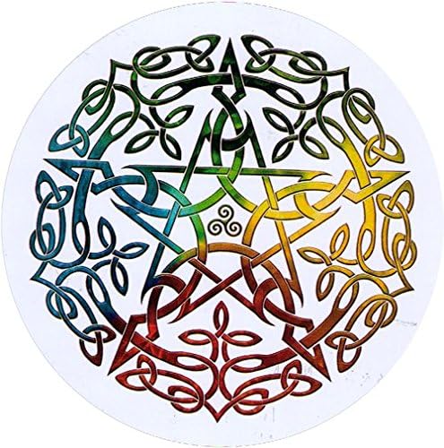 Elemental Celtic Pentagramı-Tampon Çıkartması / Çıkartması (4,5 Dairesel)
