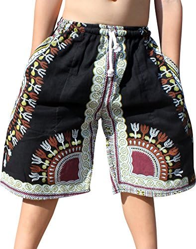 RaanPahMuang Markalı Çocuk Dashiki Pantolon Cep Bol Gazlı Bez İnce Pamuklu Şort