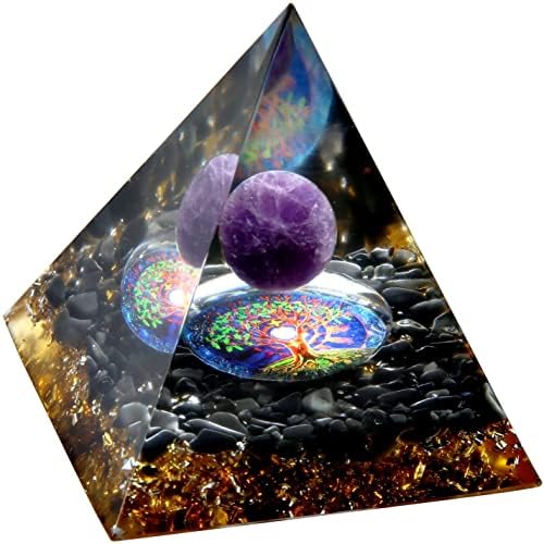 Piramit Kristal Şifa Taşları Çakra Taşları Manipura Çakra için Kaplan Gözü Kristali, Hayat Ağacı Orgonit Piramitleri