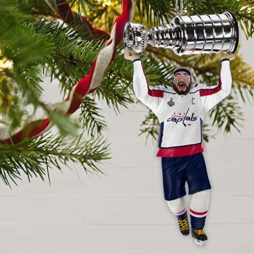 Hallmark Hatıra Yılbaşı Süsleri 2019 Yıl Tarihli, NHL Washington Başkentleri Stanley Kupası MVP Alex Ovechkin Hokey