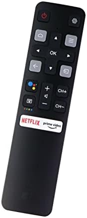 Yeni RC802V Yedek Uzaktan Kumanda ile Uyumlu TCL Android TV Prime Video, Netflix Kısayol Tuşları Ses Fonksiyonu Olmadan