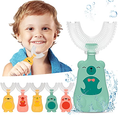 Xıahıum U Şekilli Diş Fırçası Çocuklar 2-12 Manuel Eğitim Diş Fırçası Gıda Sınıfı Yumuşak Silikon Fırça Kafası Oral