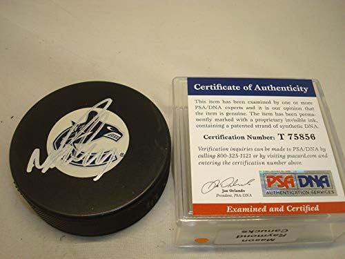 Mason Raymond İmzalı Vancouver Canucks Hokey Diski İmzalı PSA / DNA COA 1B İmzalı NHL Diskleri
