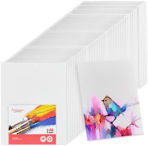 Artlicious Tuvaller Boyama-12 paket, 8x10 İnç Boş beyaz kanvas Panoları - %100 % Pamuk Sanat Panelleri Yağ, Akrilik