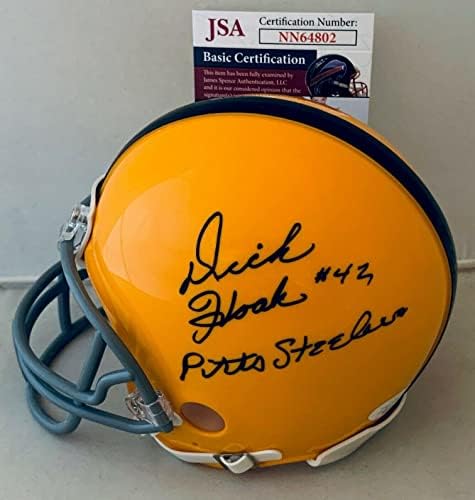 Dick Hoak imzalı Pittsburgh Steelers Sarı mini kask imzalı JSA İmzalı NFL Mini Kasklar
