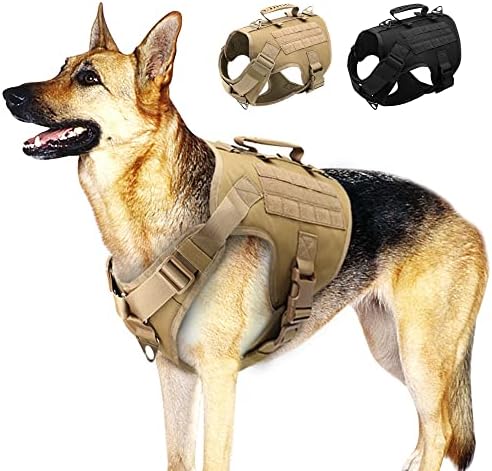 DHDM Köpek Koşum Pet Askeri Eğitim Köpek Yelek Çoban Köpek Koşum Molle Yelek Orta Büyük Köpekler için (Renk: E, Boyutu: