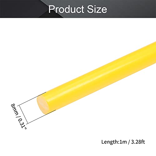 Othmro 1 pcs Plastik Yuvarlak Çubuk 0.31 inç Dia 39 inç Uzunluk, sarı (POM) Polioksimetilen Çubuklar Mühendislik