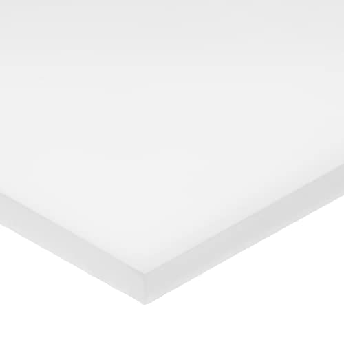 Delrin Asetal Homopolimer Plastik Çubuk, Beyaz, 1-1 / 2 inç Kalınlığında x 3 inç Genişliğinde x 12 inç Uzunluğunda